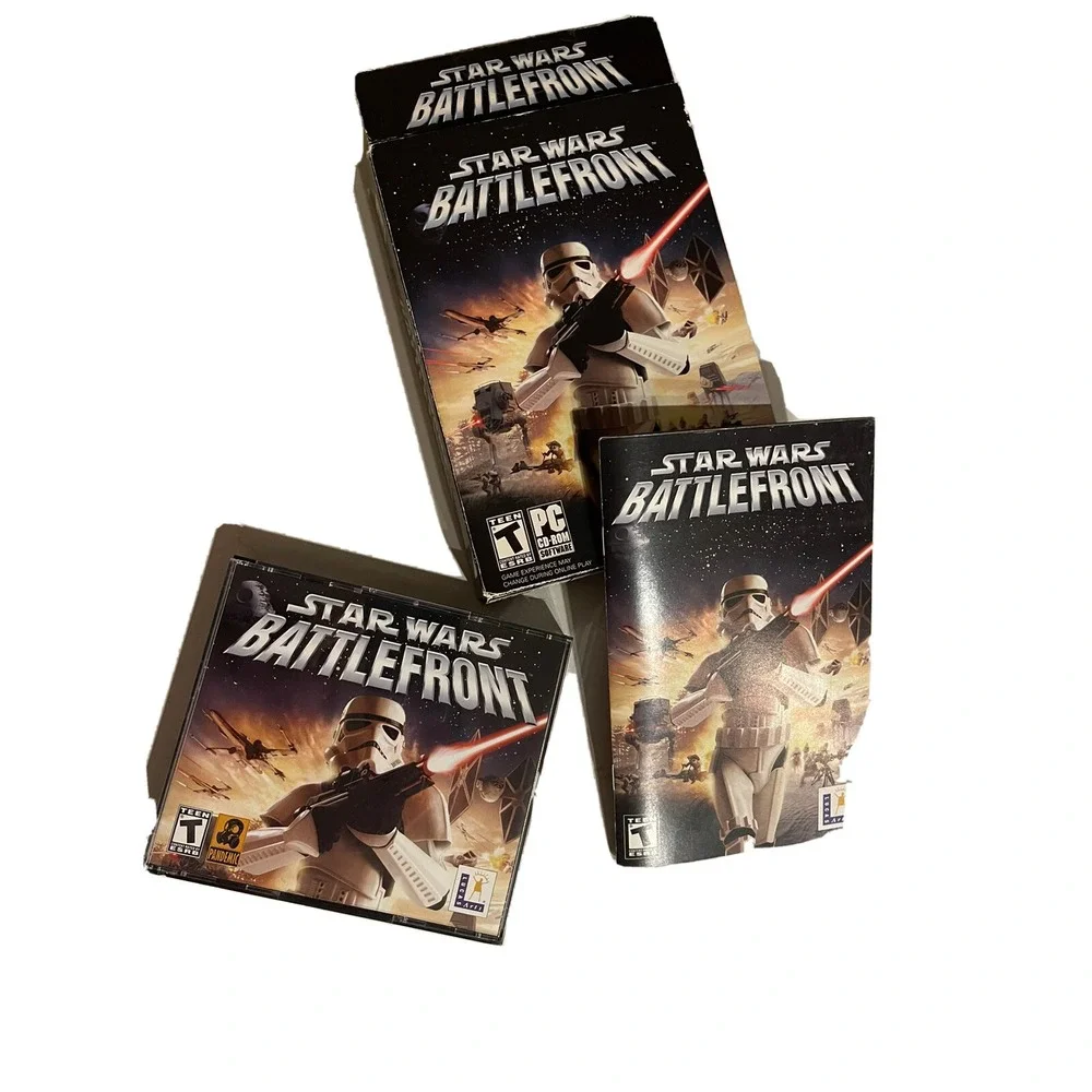 Star Wars: Battlefront (PC, 2004) - 3 Disc Set w/ Book & Box Very Good Condition